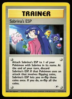 Sabrina's ESP 117/132 Uncommon Gym Heroes Pokemon Card - Image 1