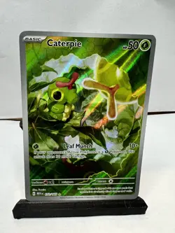NM - Pokemon TCG Caterpie Scarlet & Violet Holo Illustration Card 172/165 Rare - Image 1