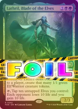 Lathril Blade of the Elves 0242 MTG FDN Foundations Rare NP Foil - Image 1