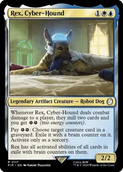 Rex CyberHound 0117 MTG PIP Fallout Rare NP - Image 1