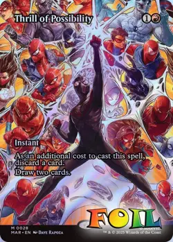 Thrill of Possibility Borderless 0028 MTG Marvel Universe Eternal Mythic NP Foil - Image 1