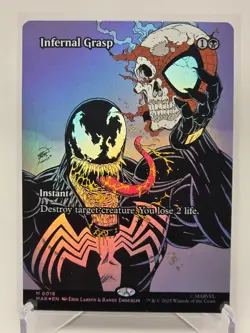 Infernal Grasp Borderless 0018 MTG Marvel Universe Eternal Mythic NP Foil - Image 1