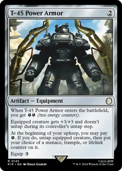 T45 Power Armor 0145 MTG PIP Fallout Rare NP - Image 1