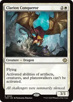 Clarion Conqueror 0005 MTG TDM Tarkir: Dragonstorm Rare NP - Image 1