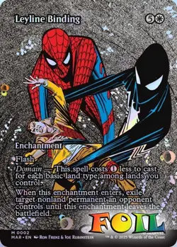 Leyline Binding Borderless 0002 MTG Marvel Universe Eternal Mythic NP Foil - Image 1