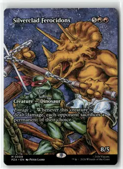 Silverclad Ferocidons Borderless 9 MTG PZA M NM - Image 1