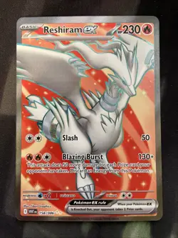 Reshiram ex 158/086 Sv: White Flare Holo Full Art Pokemon Card Fire Type - Image 1