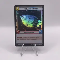Star Wars Unlimited Spark of Rebellion Corellian Freighter FOIL Common Card - Image 1
