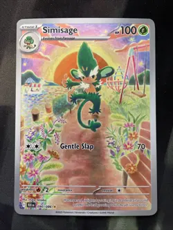 Simisage 090/086 Sv: Black Bolt Illustration Rare Holo Pokemon Card Grass Type - Image 1