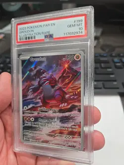 2023 POKEMON PAR EN-PARADOX RIFT ILLUSTRATION RARE #199 GROUDON PSA 10 - Image 2