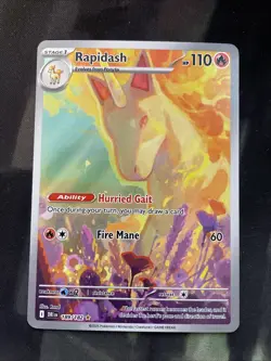 Rapidash 189/182 Sv10: Destined Rivals Holo Pokemon Card Full Art Fire Type - Image 1