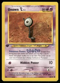 Pokemon Cards Unown [L] 86/105 1st Edition Neo Destiny WOTC Common NM - Image 1