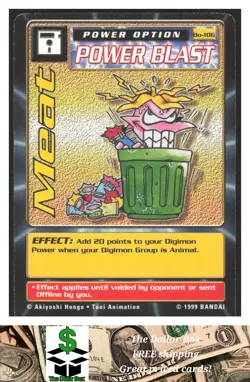 1999 Bandai Digimon Digi Battle Meat Bo-106 card - Image 1