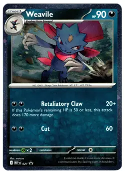 Weavile MEP021 Pokemon TCG Phantasmal Flames Black Star Promo Card NM - Image 1