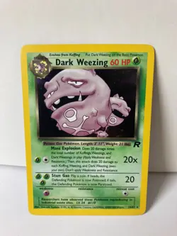 Dark Weezing 14/82 Team Rocket Holo Rare Pokemon Card WOTC 2000 LP - Image 1