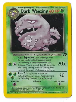 Dark Weezing 14/82 Team Rocket Holo Rare Pokemon Card WOTC 2000 LP - Image 3