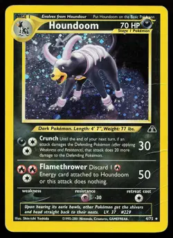 Houndoom 4/75 Holo Rare Neo Discovery Pokemon Card - Image 1