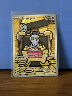 Pokemon TCG Gimmighoul Full Art Holo Card 198/182 Paradox Rift Illustration Rare - Image 1