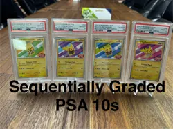 PSA 10 Pikachu Batik Sequential Set 101, 154, 155, 190 Indonesia Pokemon Card - Image 1