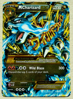 M Mega Charizard EX 108/106 Secret Rare Holographic Pokemon Card - Image 1
