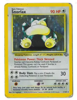 Snorlax 11/64 Jungle Holo Rare Pokemon Card WOTC 1999 HP - Image 3
