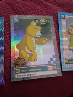 3 Exclusive Preview Original Digimon Cards Monzaemon & 2 Others - Image 2