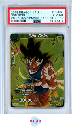 SON GOKU DRAGON BALL SUPER CARD GAME CHAMPIONSHIP PACK 2018 2018 P-066 PSA 10 - Image 1