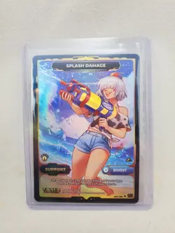 Vcard Awakened Worlds 1st Edition - Splash Damage - Support Card Secret Rare - Image 1