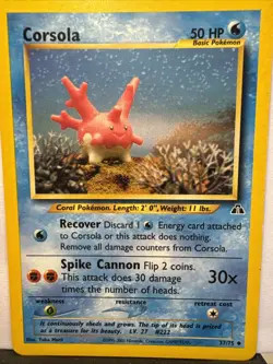 Pokemon Corsola 37/75 Neo Discovery Uncommon LP - Image 1