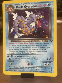 Pokemon TCG Dark Gyarados Holo Rare 8/82 Prerelease Holo 2000 Promo Unused - Image 1