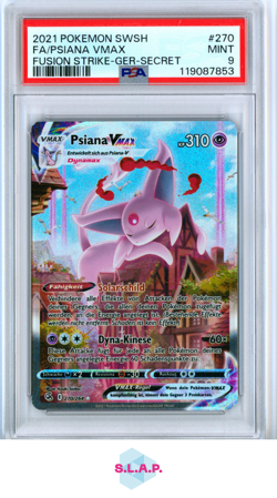 FA/PSIANA VMAX GER POKEMON SWSH FUSION STRIKE 2021 270 PSA 9 - Image 1