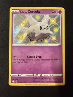 Pokemon Card Galarian Corsola SV049/SV122 Shining Fates Shiny Vault NM/M Rare - Image 1