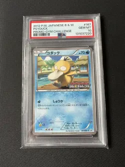 Psyduck 167/BW-P Gym Challenge Promo Pokemon Japanese Stamped PSA 10 GEM MINT - Image 1