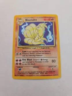 Vintage 1999 Holographic Ninetales Pokemon Card Rare 12/102 - Image 1