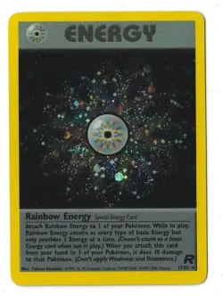 Rainbow Energy 17/82 Team Rocket Holo Rare Pokemon Card WOTC 2000 LP - Image 3