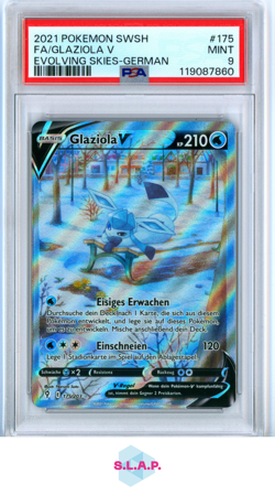 FA/GLAZIOLA V EVOLVING SKIES-GER POKEMON SWSH EVOLVING SKIES 2021 175 PSA 9 - Image 1
