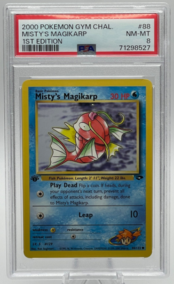 2000 POKEMON GYM CHALLENGE #88 MISTY'S MAGIKARP 1ST EDITION PSA 8 NM-MT - Image 1