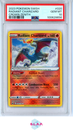 RADIANT CHARIZARD CROWN ZENITH POKEMON SWSH CROWN ZENITH 2023 020 PSA 10 - Image 1