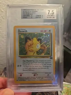 2000 Pokemon TCG Black Star Promo #10 Meowth GAME BOY Holo Bgs 7.5 - Image 1
