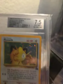 2000 Pokemon TCG Black Star Promo #10 Meowth GAME BOY Holo Bgs 7.5 - Image 3