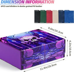 Card Storage Box for MTG, Trading Card Deck Box Holds 1800+ with 6 Dividers, Lea - Image 5