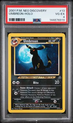 2001 POKEMON NEO DISCOVERY #13 UMBREON-HOLO PSA 4 - Image 3