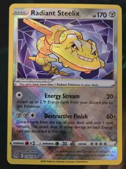 Radiant Steelix 124/196 Radiant Rare Lost Origin NM/M Pokemon - Image 1