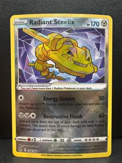 Radiant Steelix 124/196 Lost Origin Pokemon Near Mint - Image 1