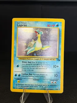 Lapras 10/62 Holo Rare Fossil Pokemon MP - Image 1