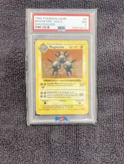 1999 Pokemon Base Set (Shadowless) Magneton #9 Holo Rare, Graded: PSA 7 - Image 1