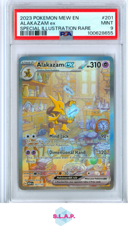 ALAKAZAM EX SPECI4L ILLUSTRATION RARE POKEMON MEW EN-151 2023 201 PSA 9 - Image 1