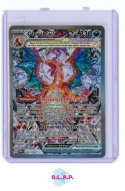 GLURAK EX POKEMON 223/197 SC & VI-OBSIDIAN FLAMES TERAKRISTALL 2023 GERMAN - Image 1