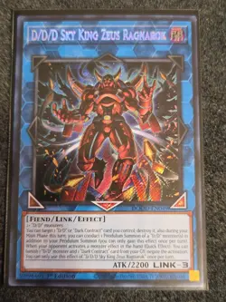Yugioh D/D/D Sky King Zeus Ragnarok DOOD-EN049 Secret Rare 1st Edition NM - Image 1