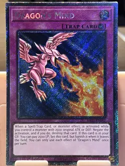 Yugioh RA05-EN082 - Dragon's Mind - Platinum Secret Rare - Image 1
